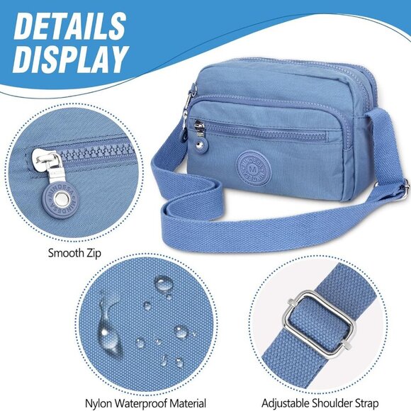 Small Crossbody Bags for Women Nylon Waterproof Lightweight Crossbody Purse Casu - Picture 5 of 7